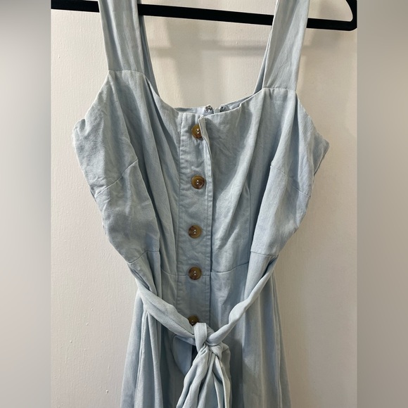 Eva Mendes Light Denim Midi Dress Small - Picture 8 of 12